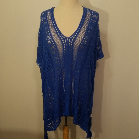 CLOSING New Blue Crochet Tassel Kimino - Picture 4 of 5